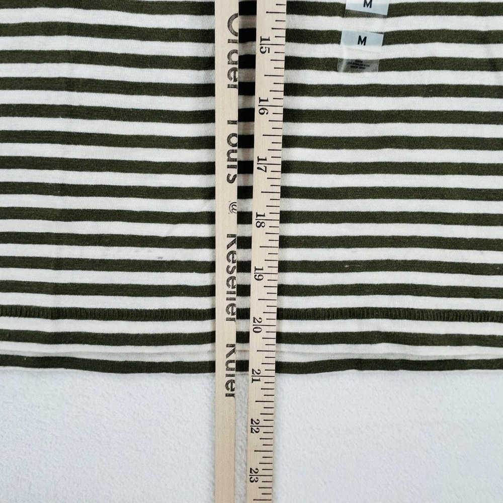 Levi's Shirt Womens Medium Green White Striped Short Sleeve Crewneck Tee NEW - Picture 7 of 16